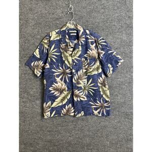 Batik Bay Mens Silk Tropical Button Up Shirt Size Large Cruise Resort Luau